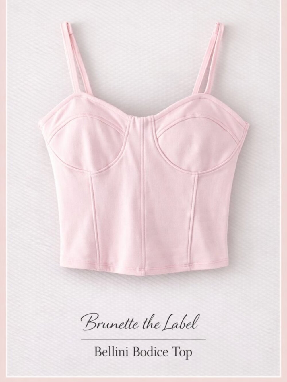 Soft Bellini Pink Bodice Top • Brunette The Label • Small NWT